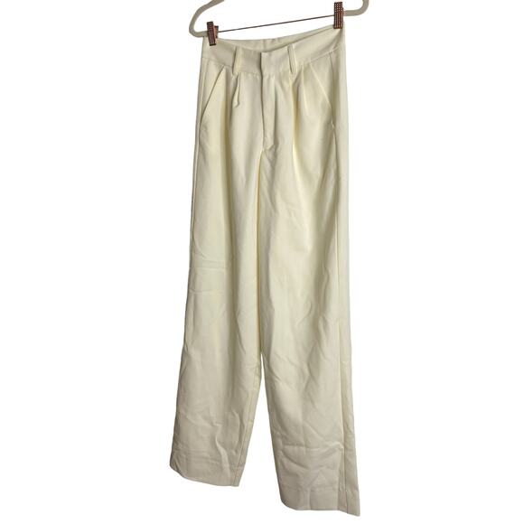 Revolve Nonchalant Label Pilar Pant Trouser Slim Fit Soft Cream White X-Small - Picture 6 of 14